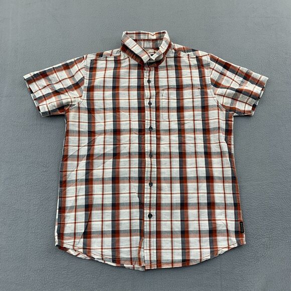 Prana Button Up Shirt Mens Size Small Button Shirt Polyester Blend Short Sleeve - Picture 1 of 12